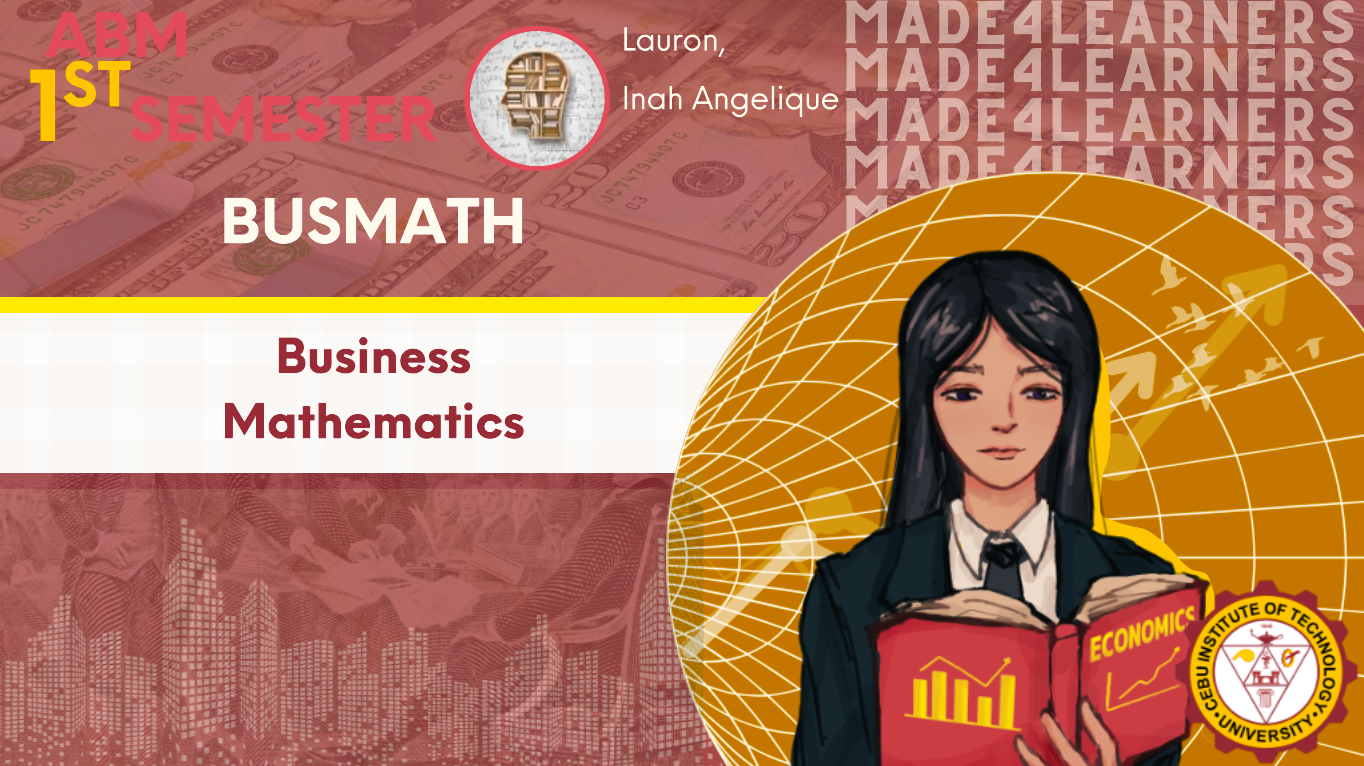 BMATH: Business Math (Lauron) AY2025-2026. First Semester