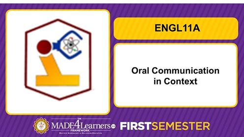 ENGL11A: Oral Communication in Context for Senior High School